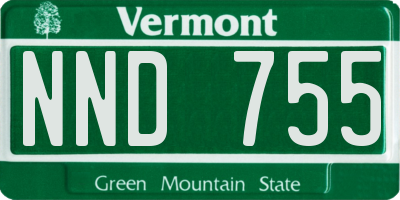VT license plate NND755