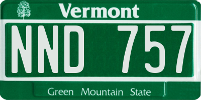VT license plate NND757