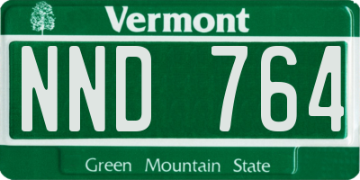VT license plate NND764