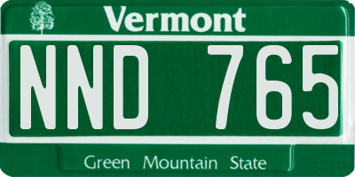 VT license plate NND765