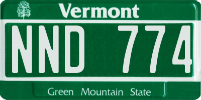 VT license plate NND774
