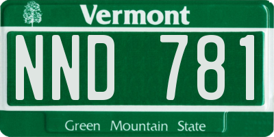 VT license plate NND781