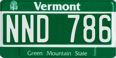 VT license plate NND786