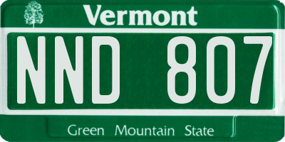 VT license plate NND807
