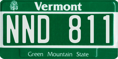 VT license plate NND811