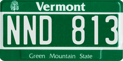 VT license plate NND813