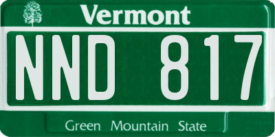 VT license plate NND817
