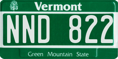 VT license plate NND822