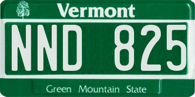 VT license plate NND825