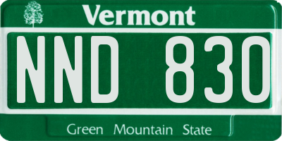 VT license plate NND830