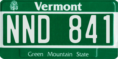 VT license plate NND841