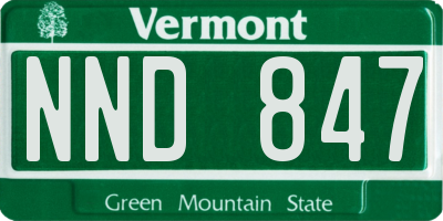 VT license plate NND847