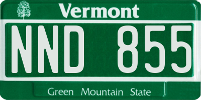 VT license plate NND855
