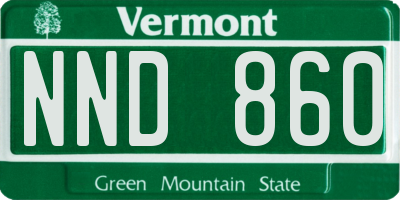 VT license plate NND860