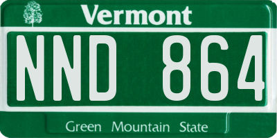 VT license plate NND864
