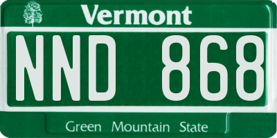 VT license plate NND868