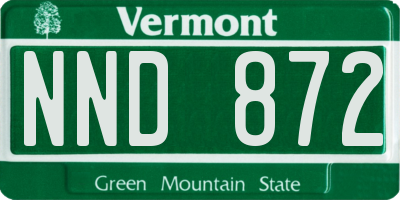 VT license plate NND872