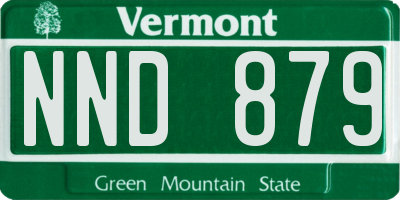 VT license plate NND879