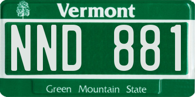 VT license plate NND881