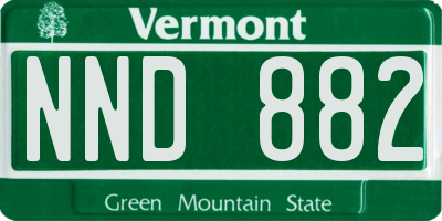 VT license plate NND882