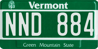 VT license plate NND884