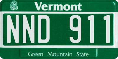 VT license plate NND911
