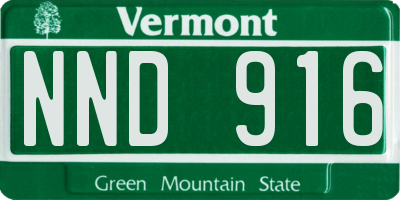 VT license plate NND916