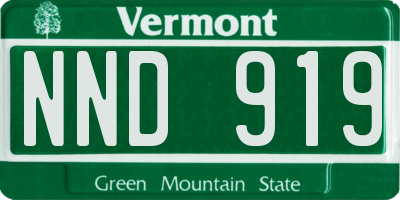 VT license plate NND919