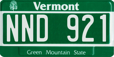 VT license plate NND921