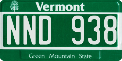 VT license plate NND938