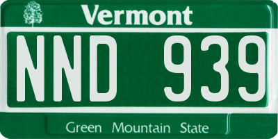VT license plate NND939
