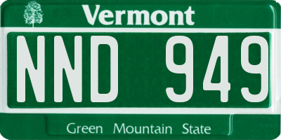 VT license plate NND949