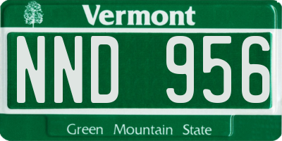 VT license plate NND956