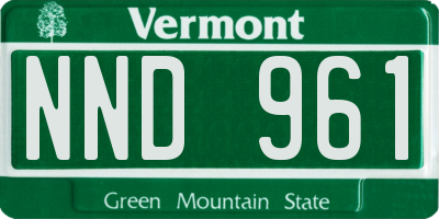 VT license plate NND961