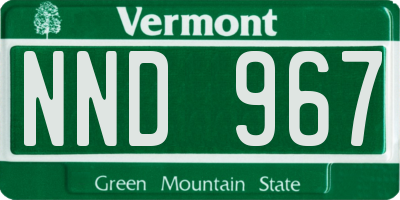 VT license plate NND967
