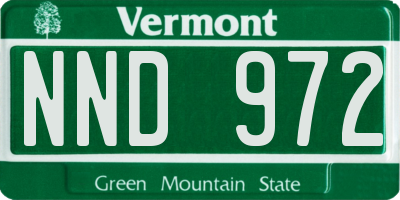 VT license plate NND972