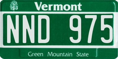 VT license plate NND975