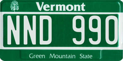 VT license plate NND990