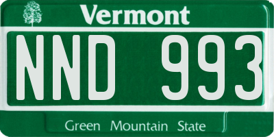 VT license plate NND993