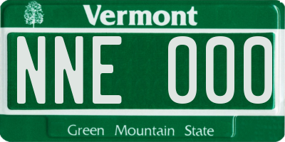 VT license plate NNE000