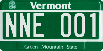 VT license plate NNE001