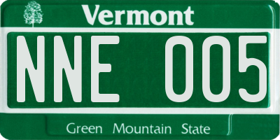 VT license plate NNE005
