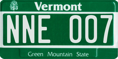 VT license plate NNE007