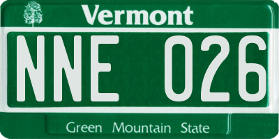 VT license plate NNE026