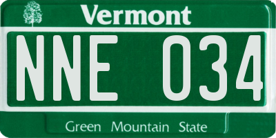 VT license plate NNE034