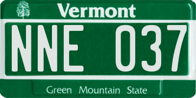 VT license plate NNE037