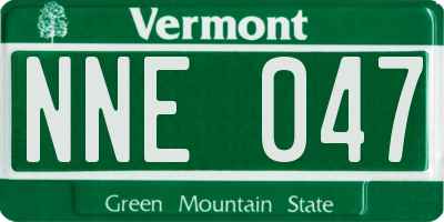 VT license plate NNE047