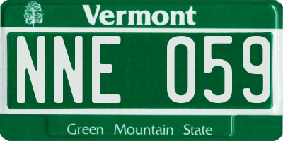 VT license plate NNE059