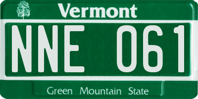 VT license plate NNE061