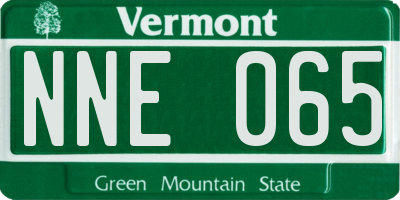 VT license plate NNE065